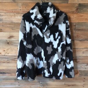 Eddie Bauer Black and White Camouflage Puffer Jacket